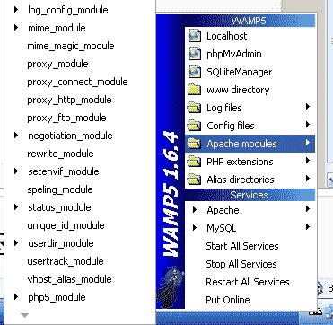 WAMP5 menu