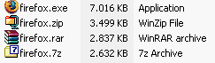 zip: 3.499 KB, rar: 2.837 KB, 7z: 2.632 KB